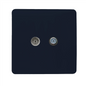 Trendi Switch Navy Blue TV Coaxial & F-Type Satellite Socket - Screwless