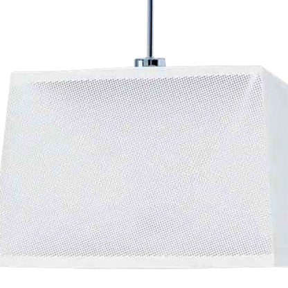 Mantra M5300 Habana Telescopic Square Pendant 1 Light WITHOUT SHADE E27, Matt White/Polished Chrome
