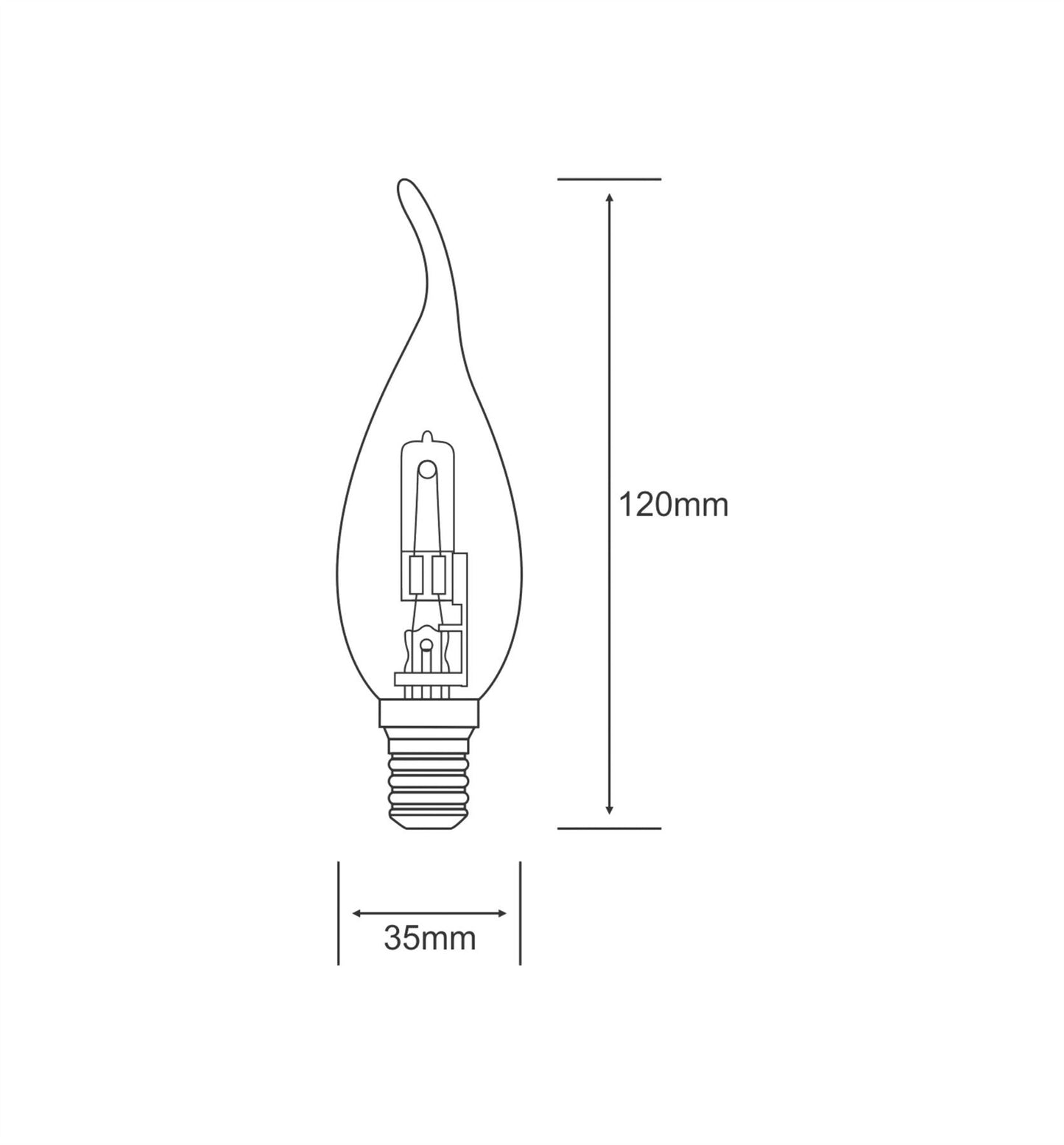 Luxram Halogen Energy Saver Candle Tip E14 42W Halogen