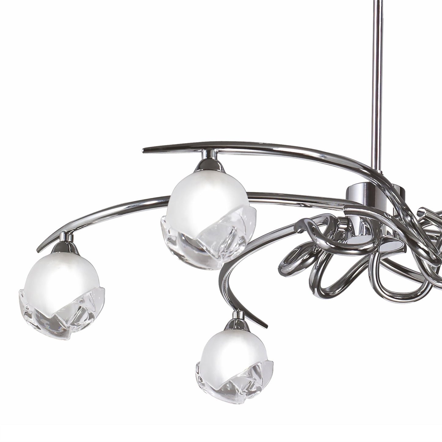 Mantra Fragma 69cm Telescopic Convertible To Semi Flush 6 Light G9, Black Chrome