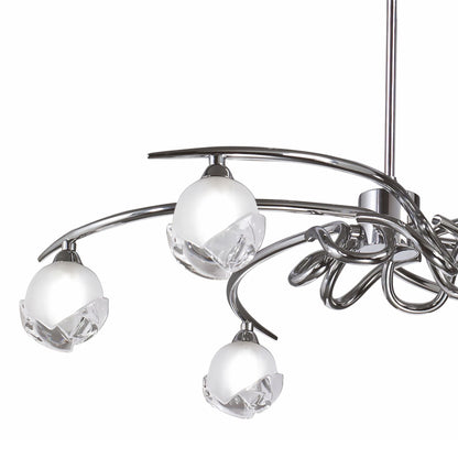 Mantra Fragma 69cm Telescopic Convertible To Semi Flush 6 Light G9, Black Chrome