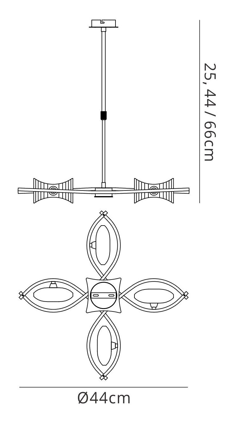 Mantra Kromo Telescopic Convertible To Semi Flush 4 Light G9, Antique Brass