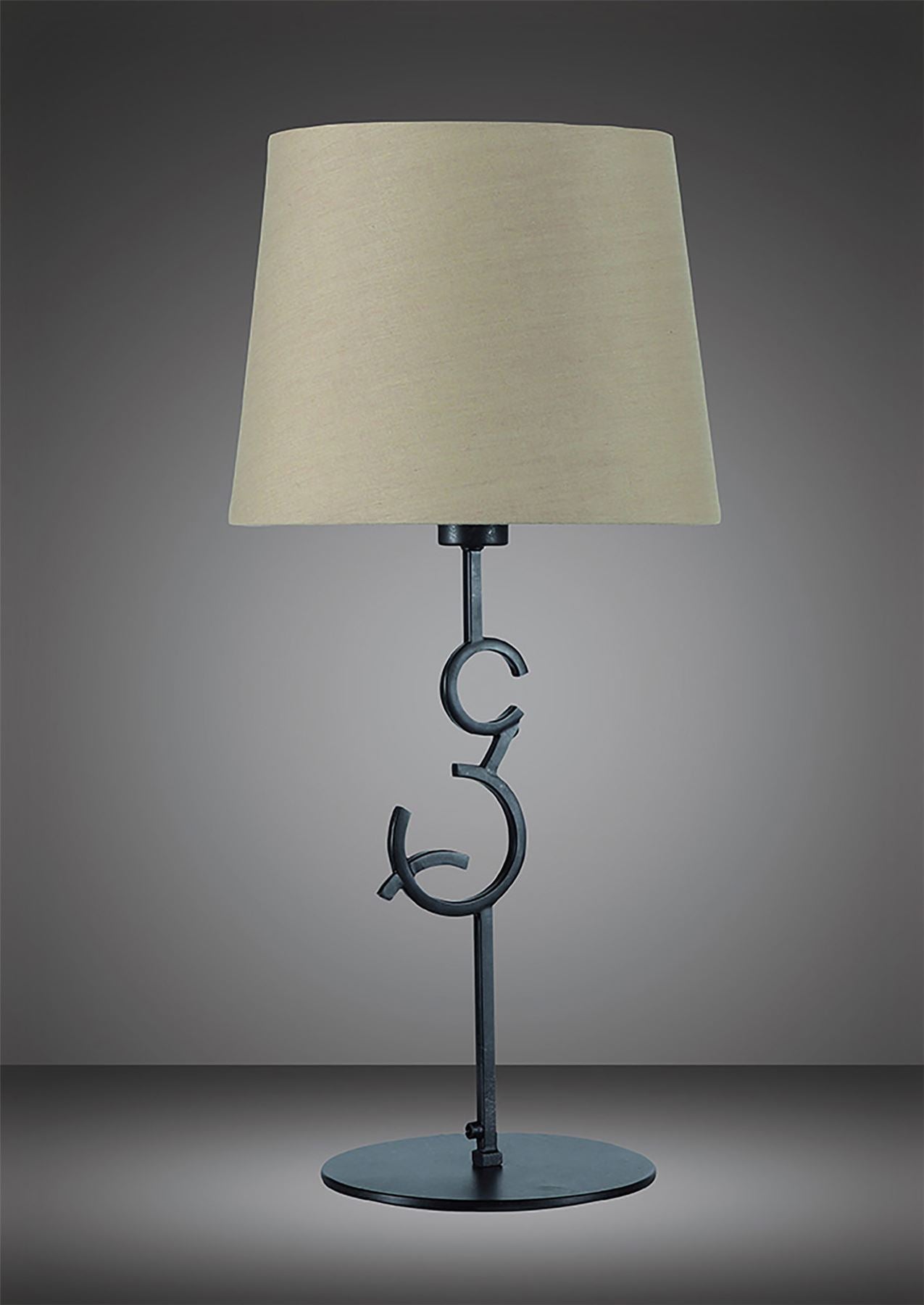 Mantra M5218 Argi Table Lamp 1 Light E27 Large with Taupe Shade Brown Oxide