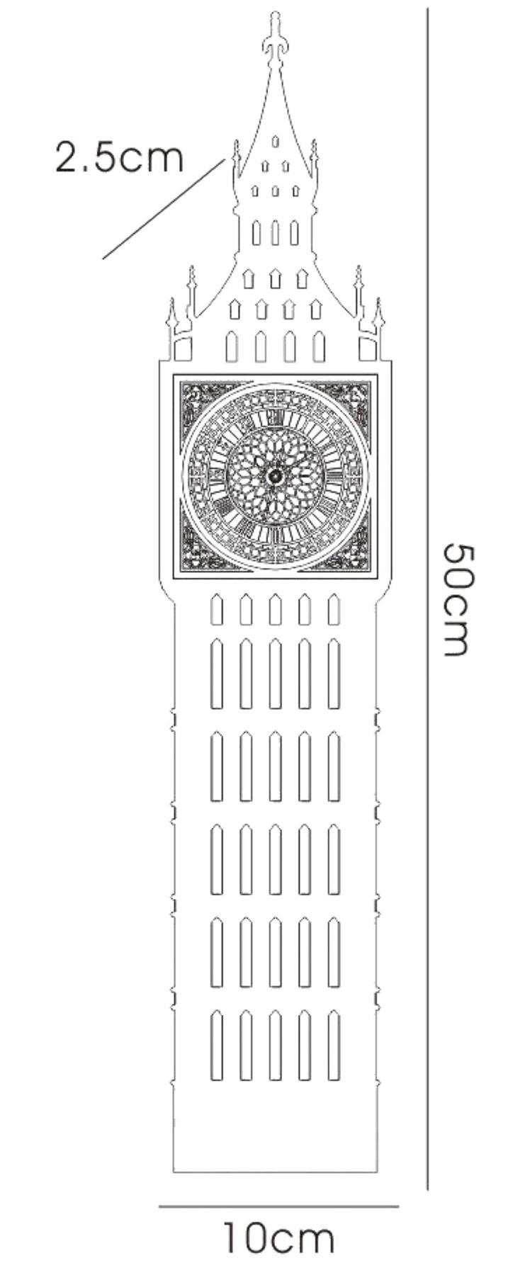 Diyas Home (DH) Infinity Big Ben Clock Black Wall