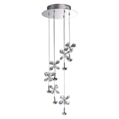 Diyas Aviva 30cm  6 Light 4000K LED Polished Chrome/Crystal Ceiling Pendant Light Fitting