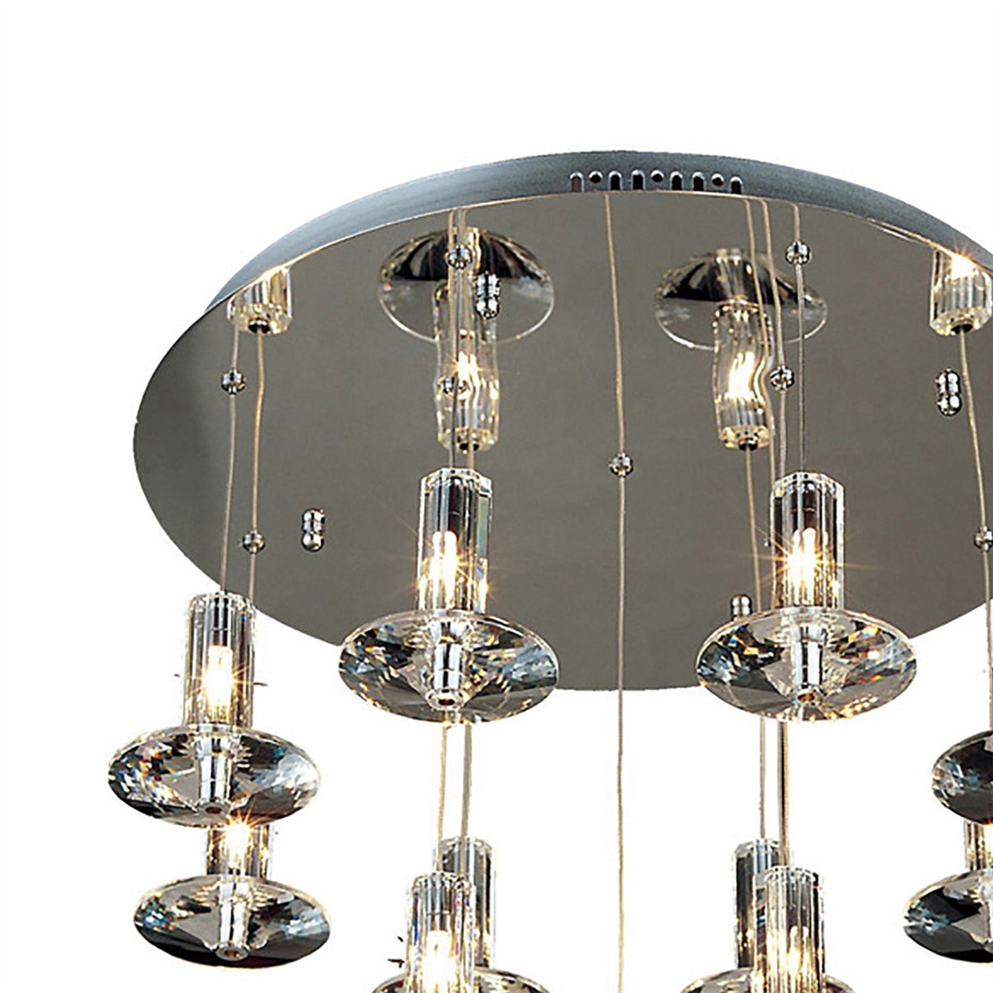 Diyas Troy 50cm  Round 13 Light G4 Polished Chrome/Crystal, NOT LED/CFL Compatible Ceiling Pendant Light Fitting