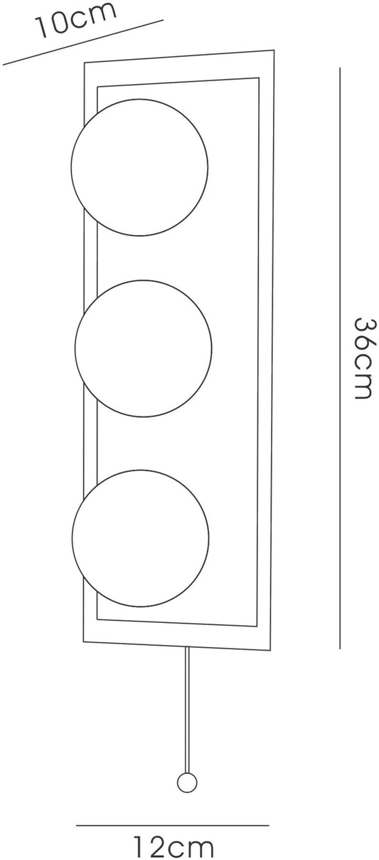 Diyas IP44 Globe Wall Light with Pull-Cord Switch 3 Light G9 In Polished Chrome/Opal Glass