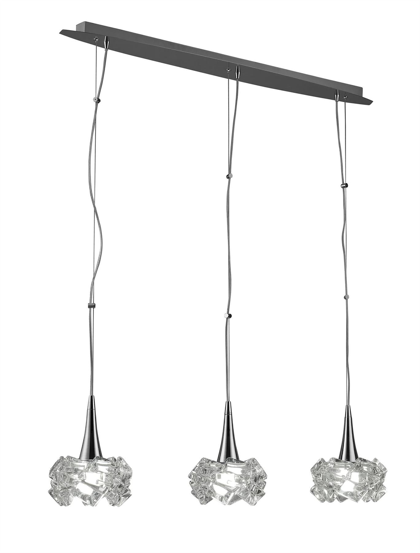 Mantra M3961 Artic Linear Pendant 3 Light E27 Line Large, Polished Chrome