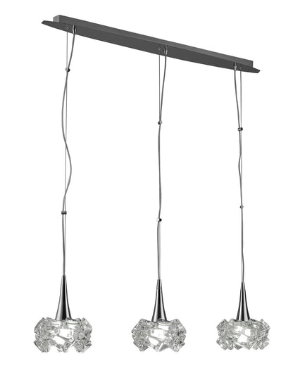 Mantra M3961 Artic Linear Pendant 3 Light E27 Line Large, Polished Chrome