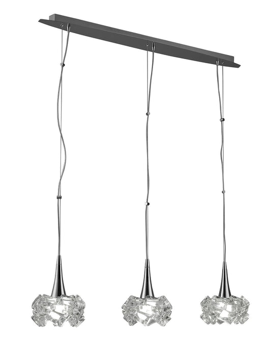 Mantra M3961 Artic Linear Pendant 3 Light E27 Line Large, Polished Chrome