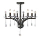 Diyas Fiore 53cm  4 Light E14 Black Chrome/Crystal Ceiling Pendant Light Fitting