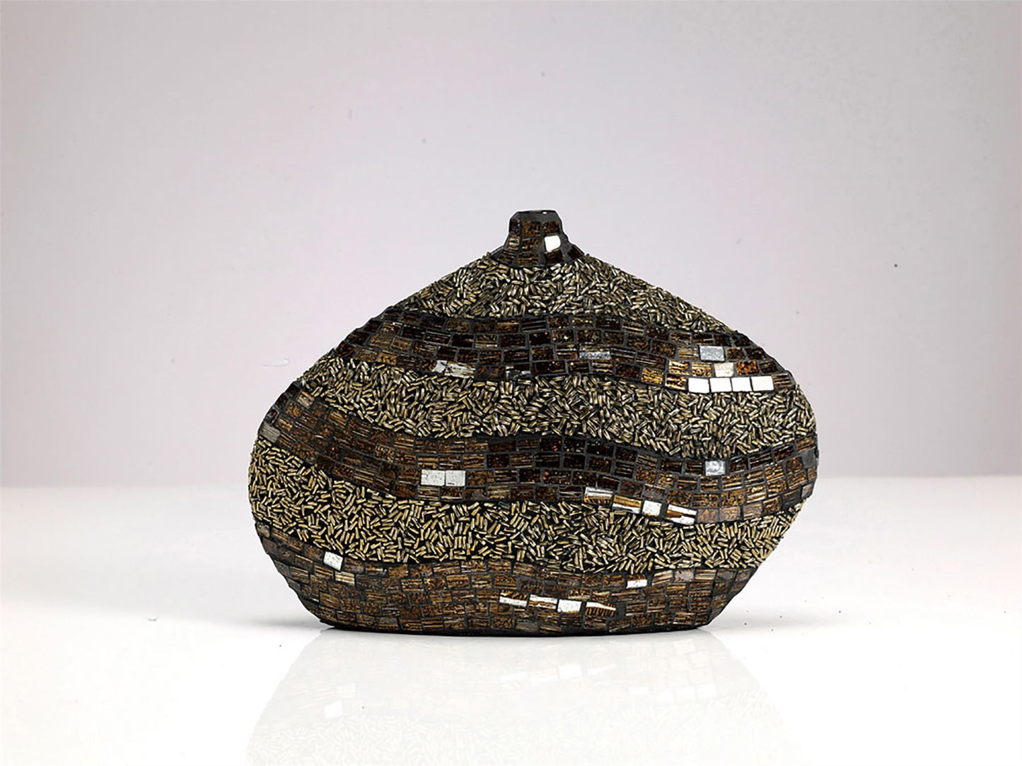 Diyas Home (DH) Ira Mosaic Vase Small Brown/French Gold Mosaic