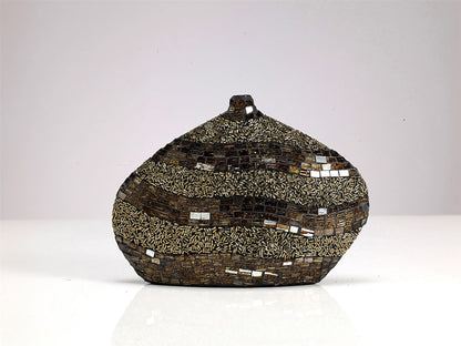 Diyas Home (DH) Ira Mosaic Vase Small Brown/French Gold Mosaic