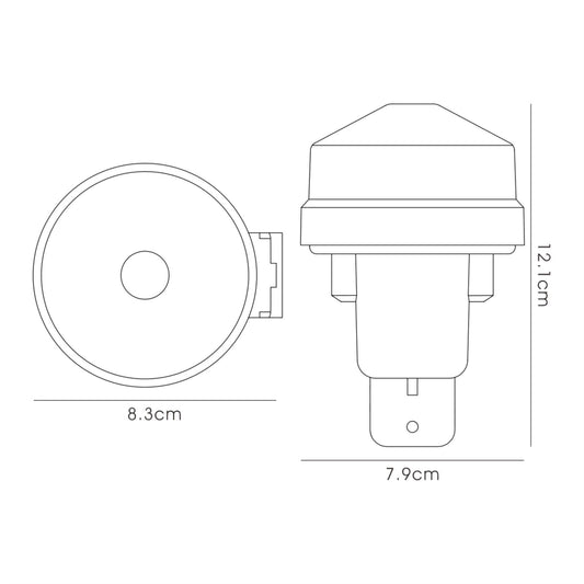 Deco Espial Wall Mounted Photocell Kit IP65 5-45Lux 10A Clear Cover/Black Ancillary