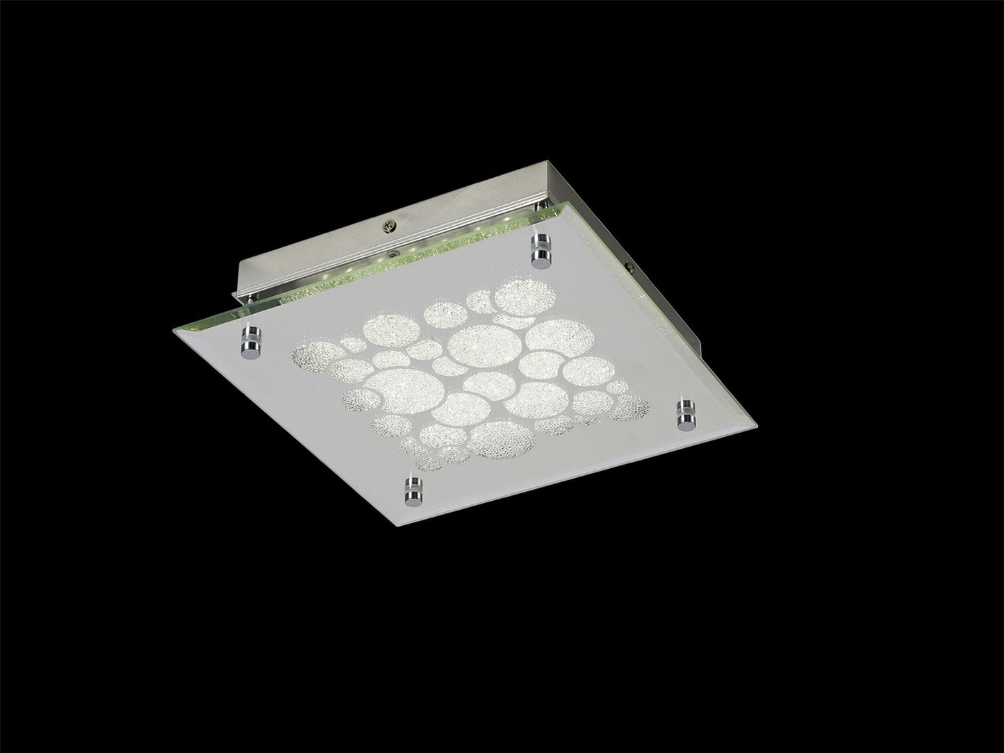 Mantra Fusion M5551 Coral Flush 25cm Square 15.5W LED 4000K Chrome/ Crystal Sand, 620lm,, 3yrs Warranty - M5551 Ceiling