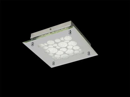 Mantra Fusion M5551 Coral Flush 25cm Square 15.5W LED 4000K Chrome/ Crystal Sand, 620lm,, 3yrs Warranty - M5551 Ceiling