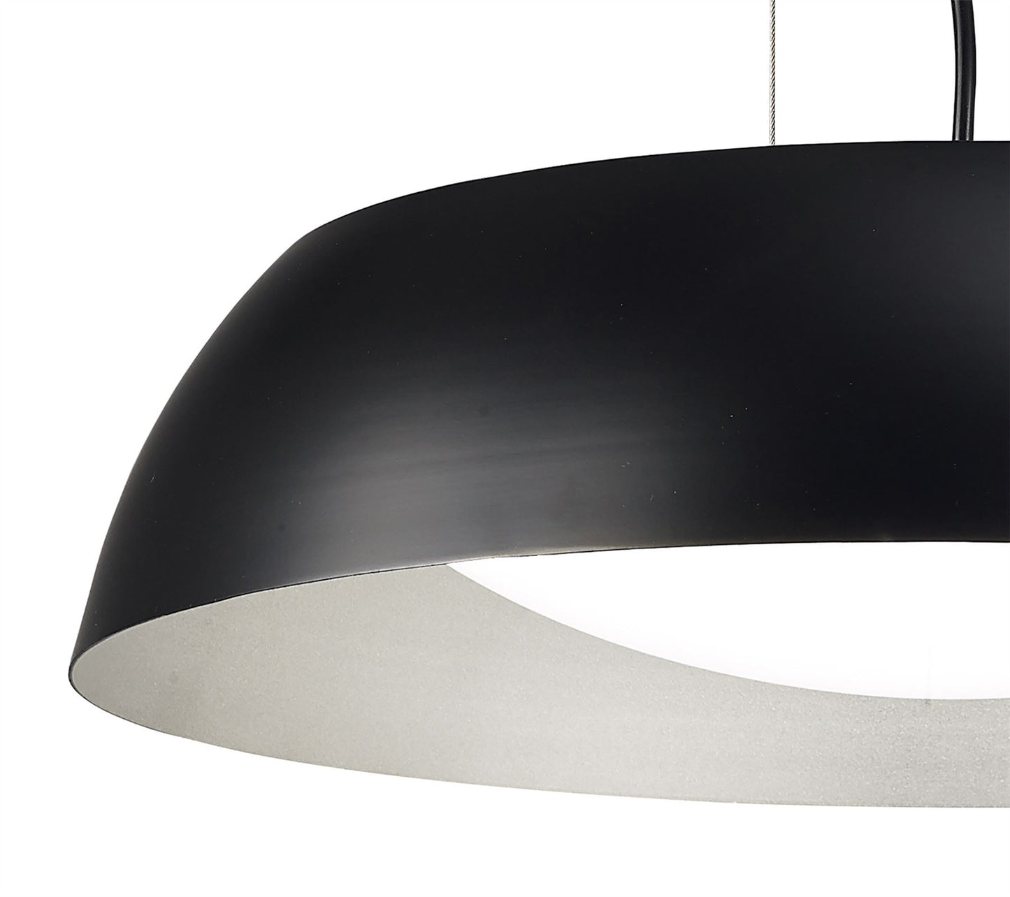 Mantra M4841 Argenta Pendant Small 18W LED 3000K, 1800lm, Matt Black/Silver/White Acrylic, 3yrs Warranty