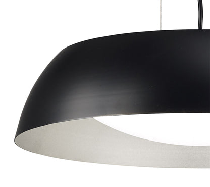 Mantra M4841 Argenta Pendant Small 18W LED 3000K, 1800lm, Matt Black/Silver/White Acrylic, 3yrs Warranty