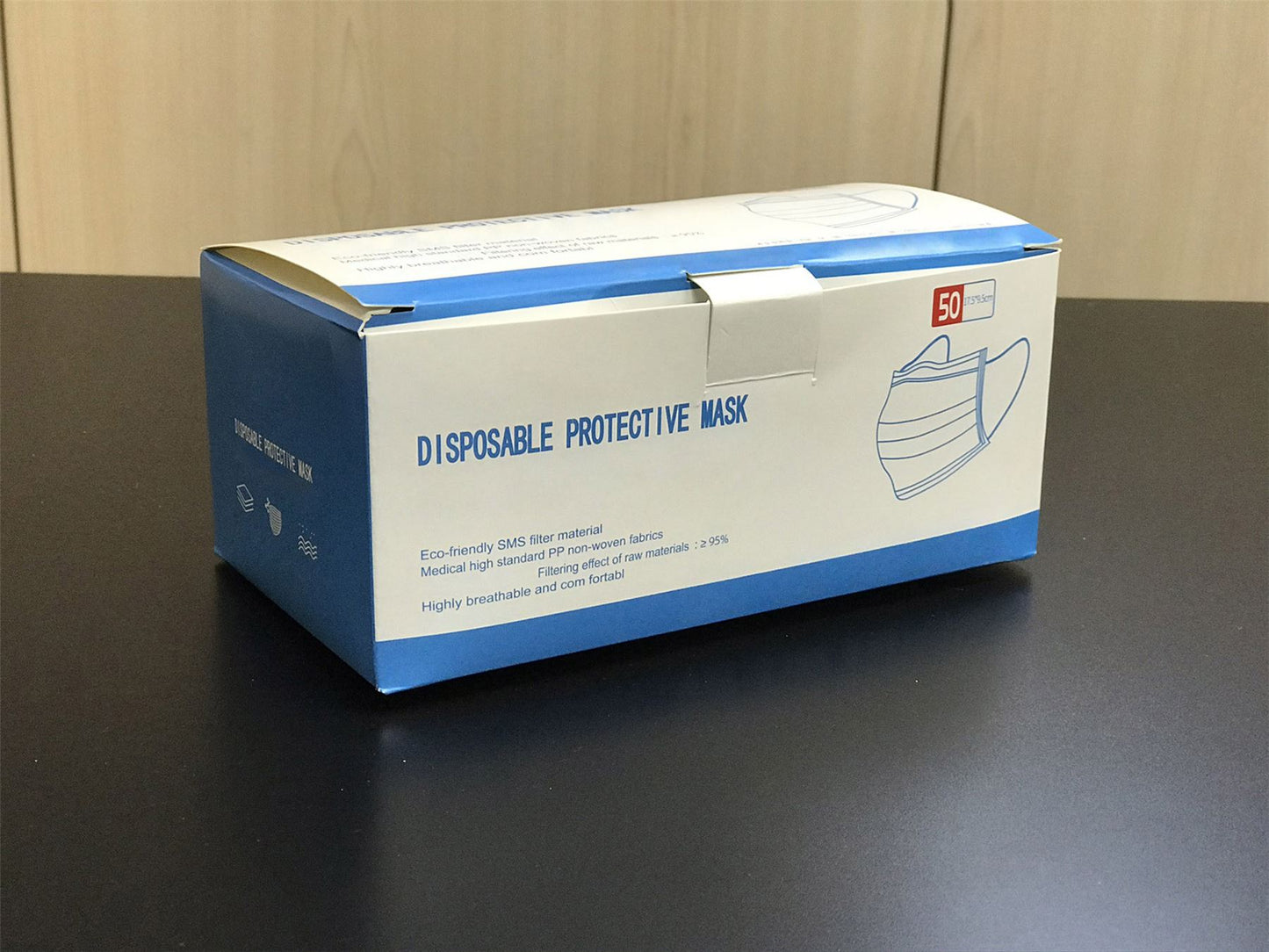Deco Additions Disposable Basic Mask, (Pack 50) High Standard PP Non-Woven Fabrics, Filtering Effects Of Raw Materials =95%, Breathable and Comfortable.