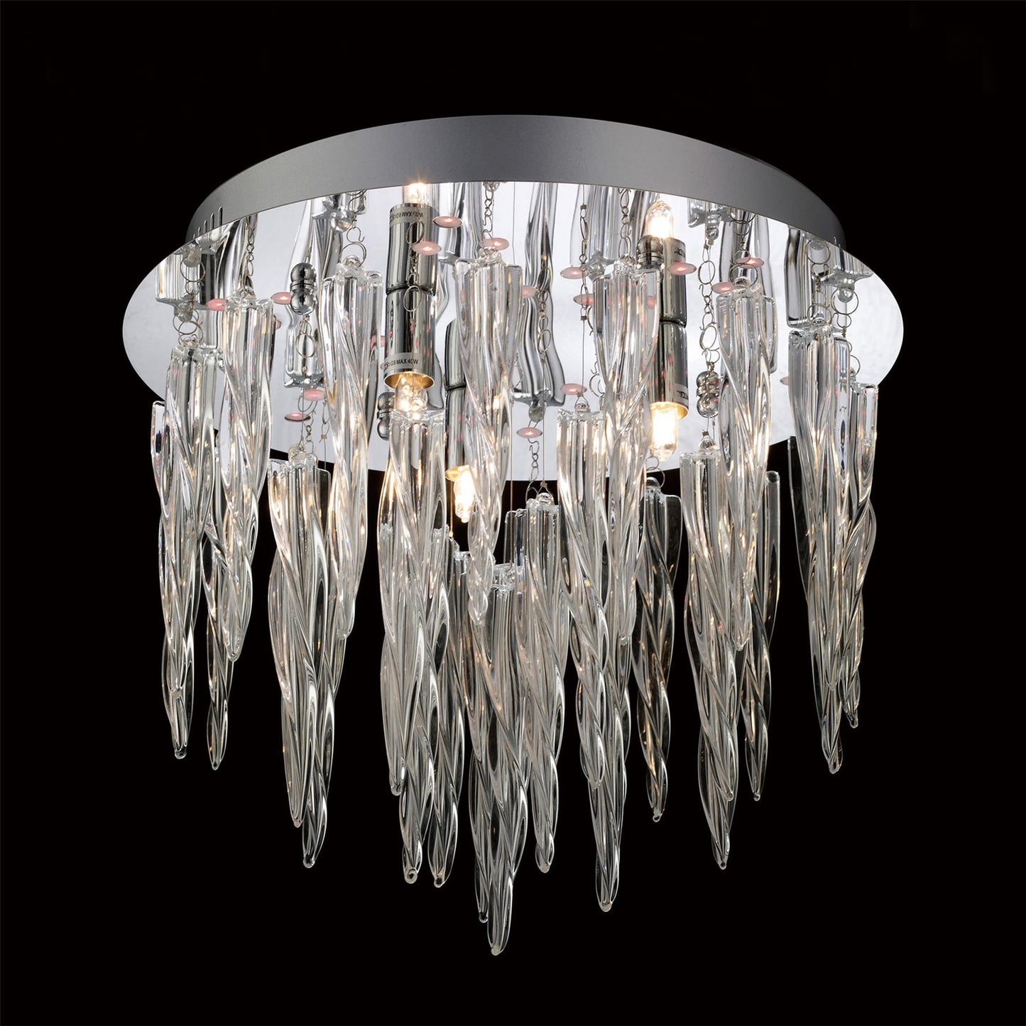 Diyas Tropez 30cm  3 Light G9 with RGB LEDs and Remote Control Polished Chrome/Glass Ceiling Light Fitting