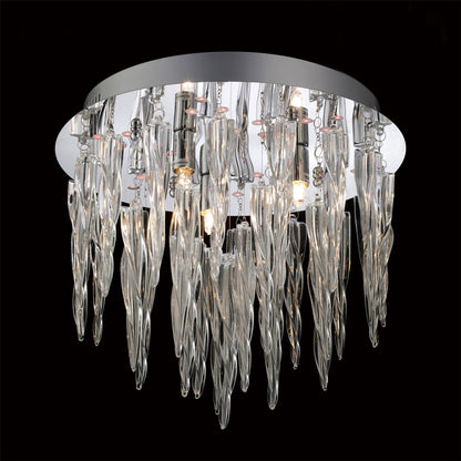 Diyas Tropez 30cm  3 Light G9 with RGB LEDs and Remote Control Polished Chrome/Glass Ceiling Light Fitting