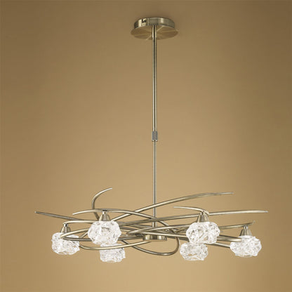 Mantra M4072 Maremagnum Telescopic Semi Flush Convertible 6 Light G9, Antique Brass