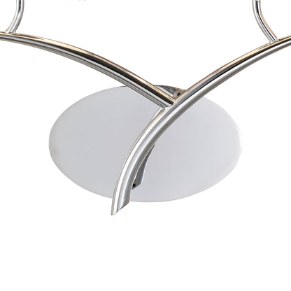 Mantra Eve Wall Light Switched 2 Light E27, Polished Chrome with White Oval Shades