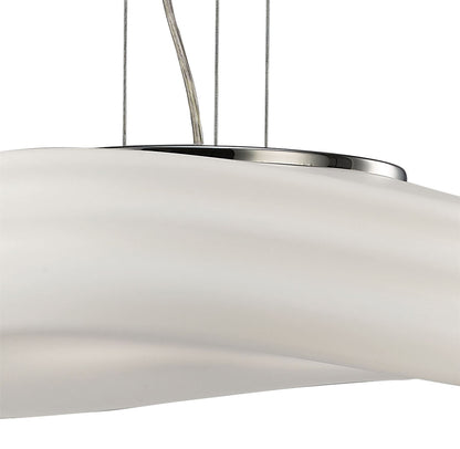 Mantra M3621 Mediterraneo Pendant 2 Light E27 Medium, Polished Chrome/Frosted White Glass