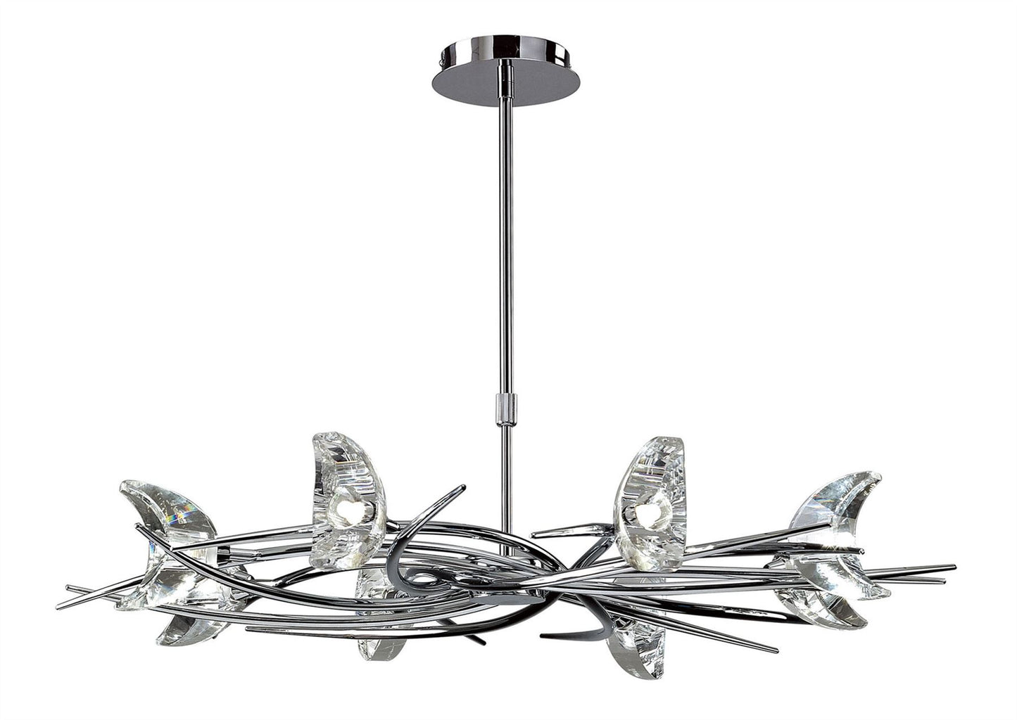 Mantra M1450 Eclipse Telescopic 8 Light G9, Polished Chrome