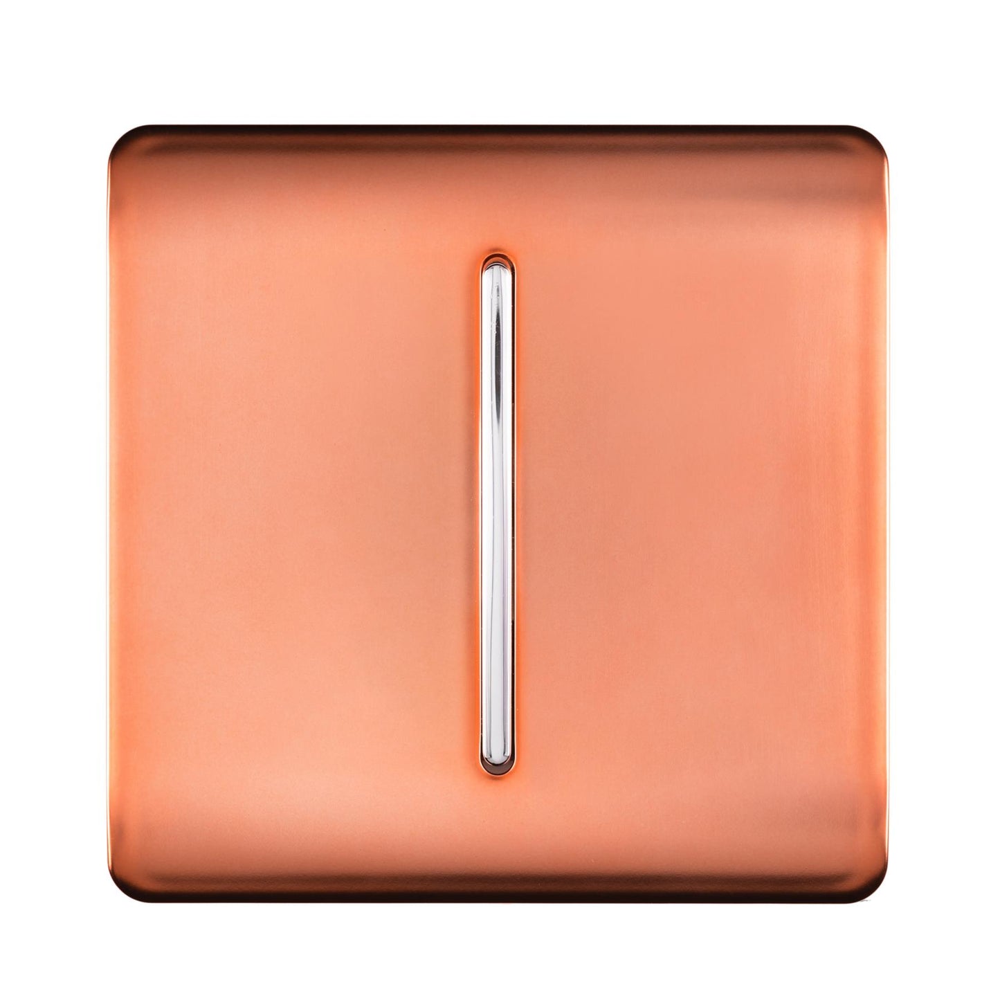 Trendi 1 Gang 2 Way 240V Screwless Artistic Modern Glossy 10 Amp Chrome Rocker Electrical Wall Light Switch in Copper (3 pack)