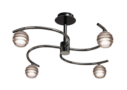 Mantra Sphere 59.3cm Semi Flush 4 Light G9, Black Chrome