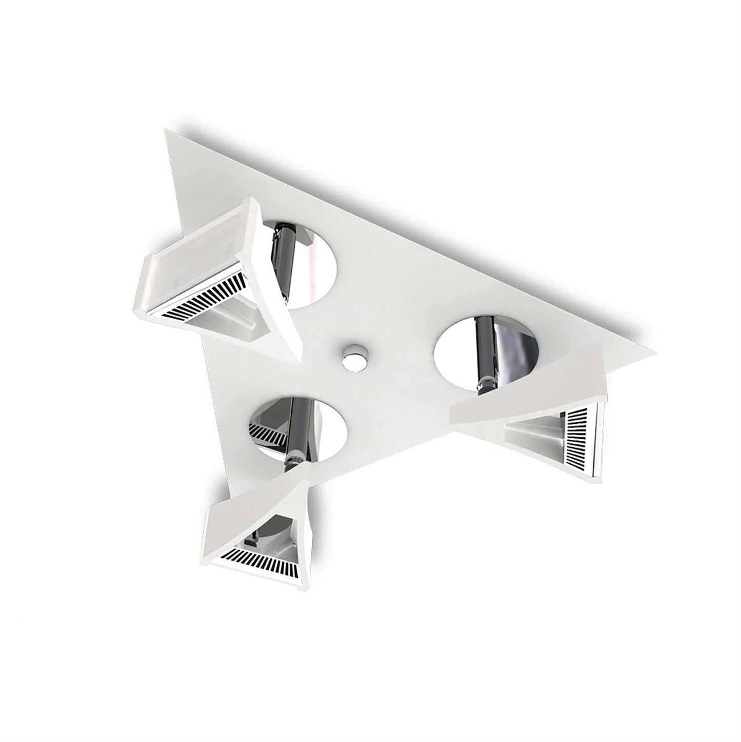 Mantra Fusion Filippo Spot Light 3 Light LED Triangular 5W 3000K, 1300lm, Matt White/Polished Chrome, 3yrs Warranty