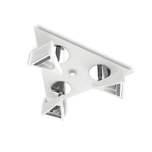 Mantra Fusion Filippo Spot Light 3 Light LED Triangular 5W 3000K, 1300lm, Matt White/Polished Chrome, 3yrs Warranty