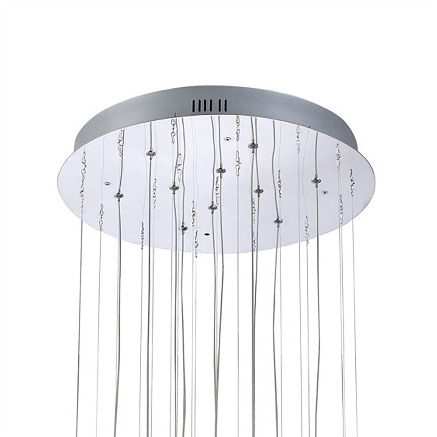 Diyas Class 45cm  Round 10 Light G4 Polished Chrome/White Glass/Crystal, NOT LED/CFL Compatible Ceiling Pendant Light Fitting