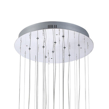 Diyas Class 45cm  Round 10 Light G4 Polished Chrome/White Glass/Crystal, NOT LED/CFL Compatible Ceiling Pendant Light Fitting