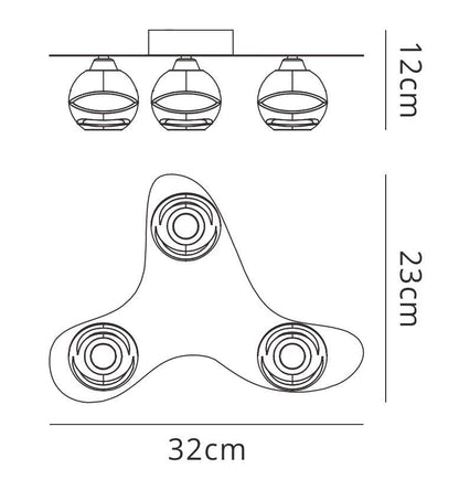 Mantra M1828 Loop Ceiling 3 Light G9 ECO, Antique Brass