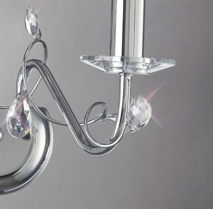 Diyas Willow Wall Light WITHOUT SHADE 2 Light E14 Polished Chrome/Crystal