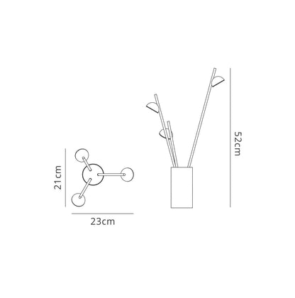 Mantra M6267 Adn 3 Light Table Lamp 52cm, 9W LED, 3000K, 495lm, White, 3yrs Warranty