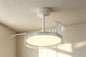 Glass Fan 44cm 36W LED Dimmable Ceiling Light With Built-In 25W DC Fan, 3000-5000K Remote Control, 5710lm, White/Clear, 5yrs Warranty