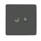 Trendi Switch Charcoal Grey TV Coaxial & F-Type Satellite Socket - Screwless