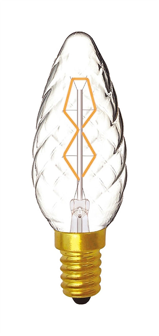 Luxram Rustica Candle Twisted/S E14 Clear 25W Incandescent