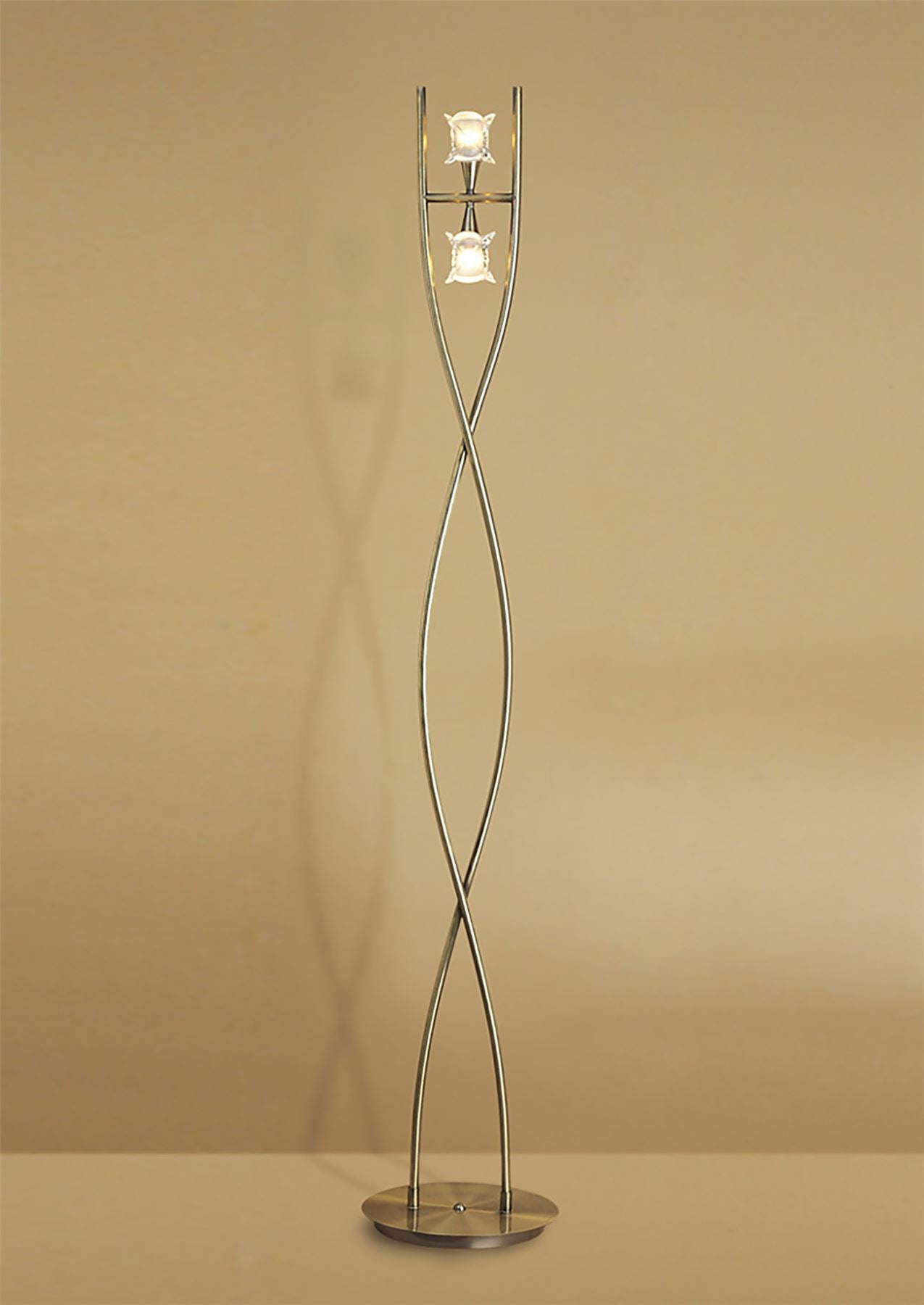Mantra Rosa Del Desierto Floor Lamp 2 Light G9, Antique Brass, NOT LED/CFL Compatible