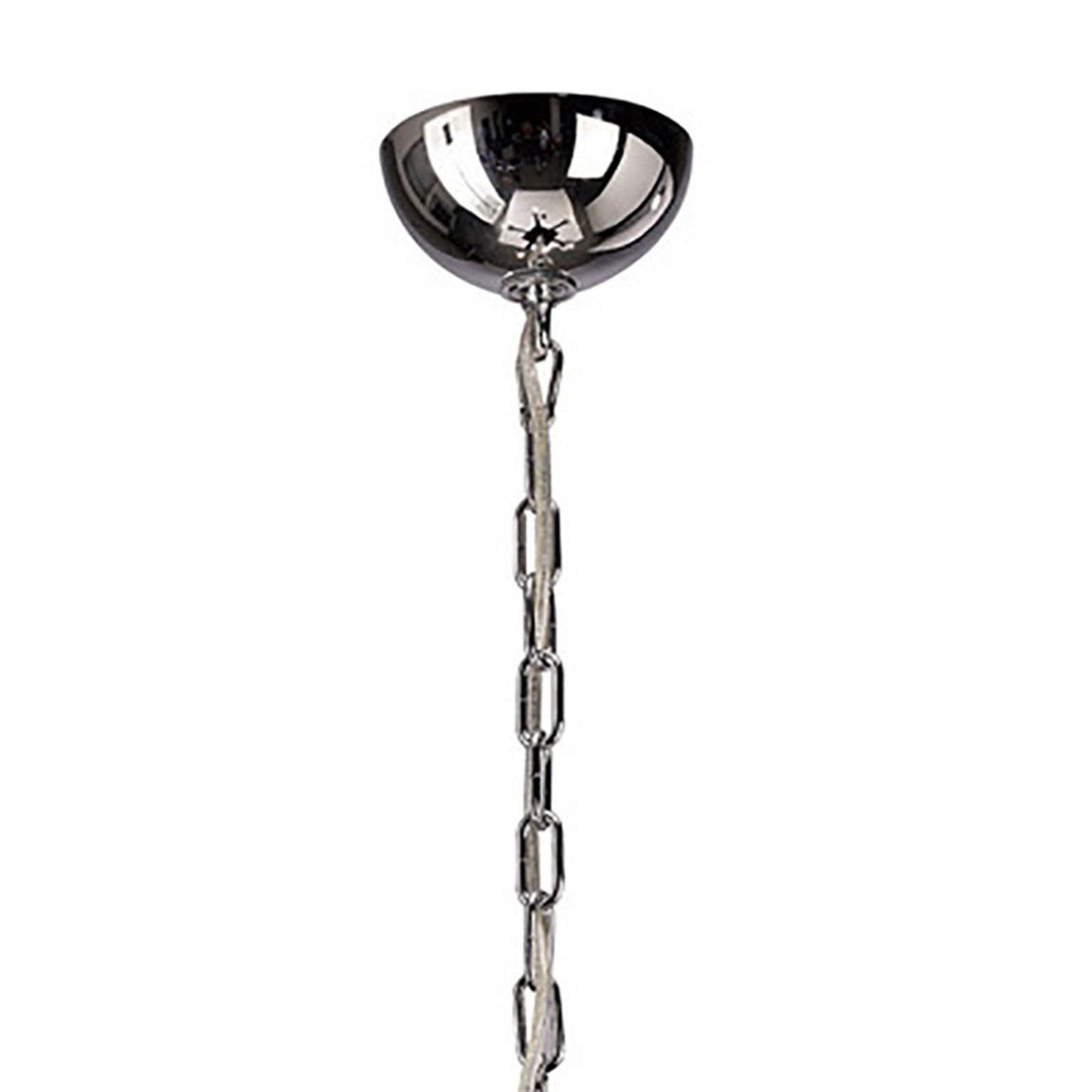 Diyas Nardini 60cm  5 Light E14 Polished Chrome/Dark Brown Faux Leather/Crystal Ceiling Pendant Light Fitting