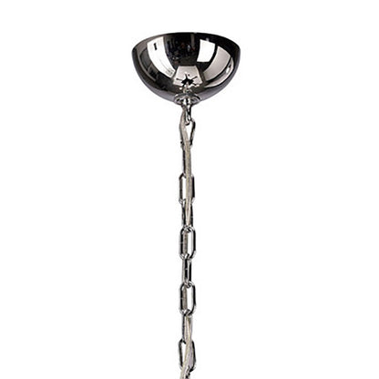 Diyas Nardini 60cm  5 Light E14 Polished Chrome/Dark Brown Faux Leather/Crystal Ceiling Pendant Light Fitting