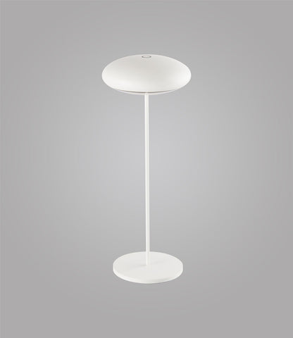 Mantra Fusion Klappen Cordless Klappen Rechargeable Battery Operated Table Lamp with USB Cable, 2.2W LED, 3000K, 188lm, IP54, White, 3yrs Warranty