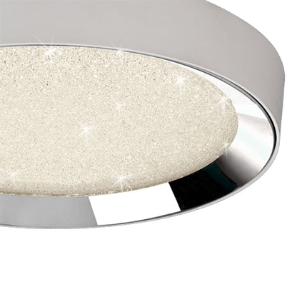 Mantra Fusion M5922 Male Flush 65cm Round 40W LED 3000-6500K Tuneable, 3200lm, Remote Control Chrome/ Acrylic, 3yrs Warranty - M5922 Crystal