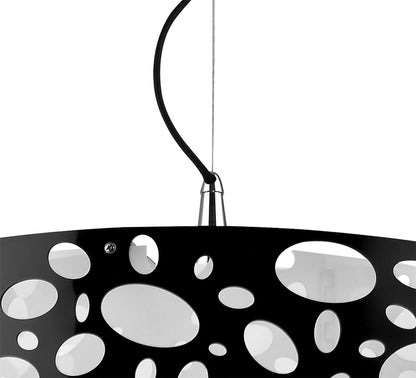 Mantra Lupin 60cm Pendant 4 Light E27, Gloss Black/White Acrylic/Polished Chrome, CFL Lamps INCLUDED