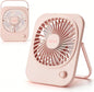 OOZZ Ultra-Slim Portable Desk Fan, Compact Personal Cooling Fan, Stepless Speed Control, USB-C Rechargeable Battery, Quiet Operation for Home & Office, OZ-4122 (Pink)