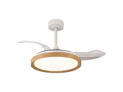 Mistral Mini 45cm 40W LED Dimmable Ceiling Light With Built-In 28W DC Fan, 2700-5000K Remote Control, 2500lm, Wood, 5yrs Warranty