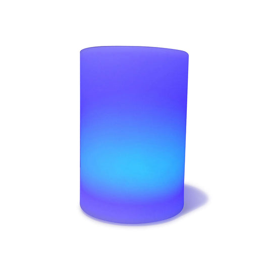 Mantra Huevo Cylinder Shape Waterproof Battery Operated RGB LED Light. Can be used in swimming pool. 7 colours + white + candle. with remote contol, Opal White